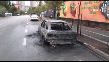 İstanbul'da otomobil alev aldı, sürücü zamanında müdahale etti