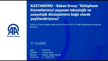 Bakan Ersoy, Kastamonuda! "Bakanlığımıza bağlı olarak hizmet veren kütüphane sayısını 1281'e çıkardık"