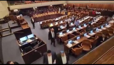 İsrail Meclisi'nde panik anları! Milletvekilleri sığınaklara kaçtı