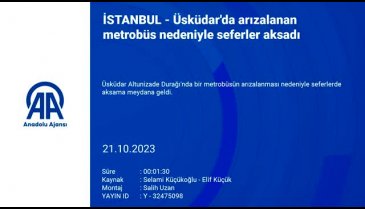 İstanbul'da arızalanan metrobüs nedeniyle seferler aksadı