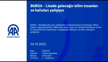 Bursa'daki bu lisede geleceğin bilim insanları ve hafızları yetişiyor