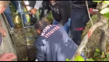 Konya'da kuyudan koyun kurtarma operasyonu
