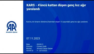 Kars'ta 15 yaşındaki genç kız 4. kattan düştü