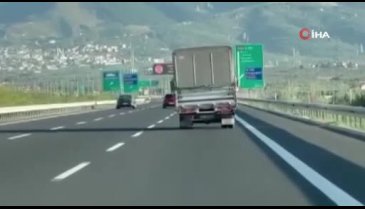 Bursa'da otobanda yaptığı hareketler ile adeta ölümle dans etti
