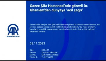 Gazze Şifa Hastanesi'nde görevli Dr. Ghaniem'den dünyaya "acil çağrı"