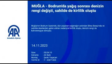 Muğla'da yağış sonrası denizin rengi değişti