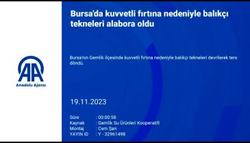 Bursa'da kuvvetli fırtına nedeniyle balıkçı tekneleri alabora oldu