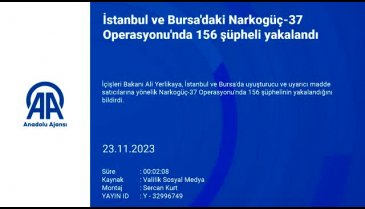 Bursa'da narkogüç-37 operasyonunda 156 şüpheli şahıs yakalandı