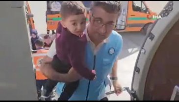 Gazzeli 3 yaralı çocuk Ankara'ya getiriliyor