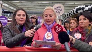 Bursa'da kadına yönelik şiddete karşı mücadele gününde yürüyüş