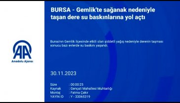 Bursa'da şiddetli yağış nedeniyle dere taştı!
