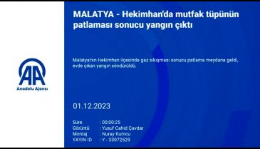 Malatya'da mutfak tüpünün patlaması sonucu yangın çıktı
