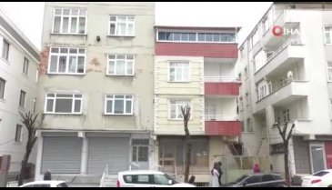 İstanbul'da hasar ihbarı yapılan 4 katlı binada ekipler inceleme yaptı