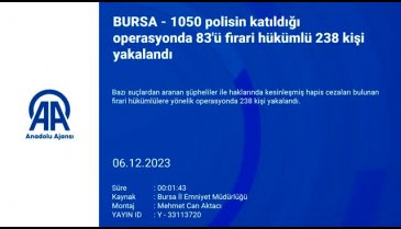 Bursa'da 1050 polisin katıldığı operasyonda 83'ü firari hükümlü 238 kişi yakalandı