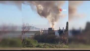 Bursa'da işyerinin çatısı alev alev yandı