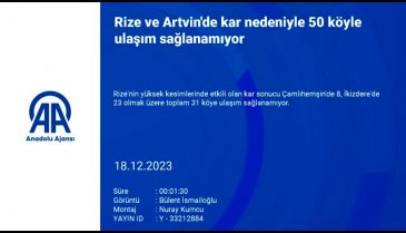 Rize ve Artvin'de 50 köyle ulaşım sağlanamıyor