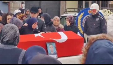 Bursa'da kansere yenik düşen koruma görevlisi polis son yolculuğa uğurlandı
