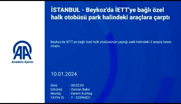 İstanbul'da İETT'ye bağlı özel halk otobüsü park halindeki araçlara çarptı