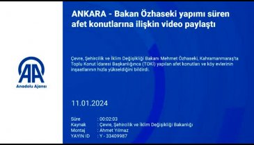 Bakan Özhaseki yapımı süren afet konutlarına ilişkin video paylaştı