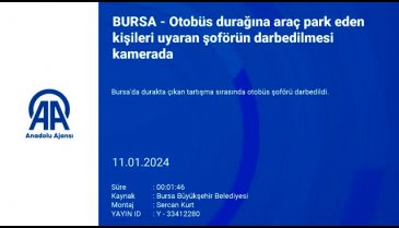 Bursa'da otobüs durağına araç park eden kişileri uyaran şoförün darbedilmesi kamerada