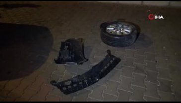 Karaman'da otomobil aydınlatma direğine çarptı