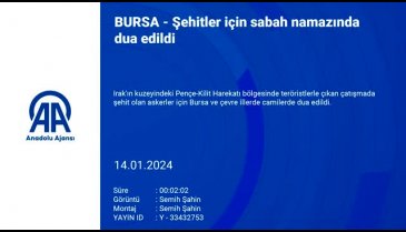 Bursa ve çevre illerde camilerde şehitler için dua edildi!