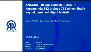 Bakan Yumaklı, 282 projeye 768 milyon liralık kaynak temin edildiğini bildirdi