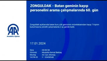 Zonguldak'ta batan geminin kayıp personelini arama çalışmalarında 60. gün