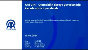 Artvin'de otomobil dereye yuvarlandı, 1 yaralı
