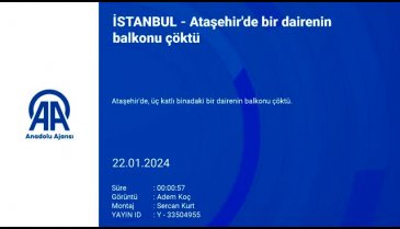 İstanbul'da  bir dairenin balkonu çöktü