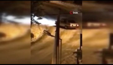 Uludağ'da buzlu zeminde drift