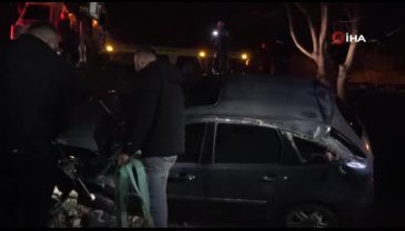 Amasya'da otomobil yolun altındaki bahçeye düştü