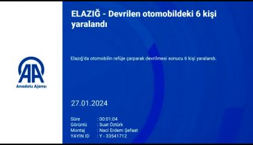 Elazığ'da devrilen otomobildeki 6 kişi yaralandı
