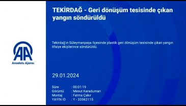Tekirdağ'da plastik geri dönüşüm tesisinde yangın çıktı!