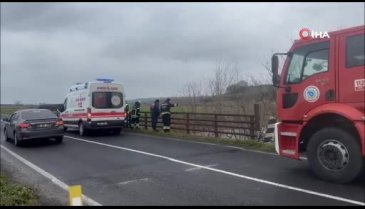 Tekirdağ'da dereye uçan araç sürücüsü yaralandı