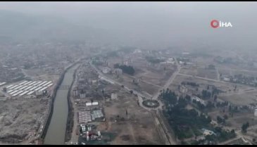 Hatay'da 6 Şubat depremlerinin birinci yılında felaketin yol açtığı değişim havadan görüntülendi