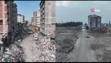 Hatay'da depremin hasarı 1 yıl sonra görüntülendi
