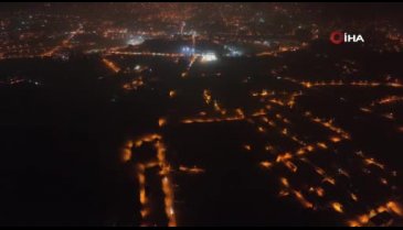 Hatay'ın deprem nedeniyle karanlığa gömülen bölgeleri dronla görüntülendi