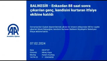 Enkazdan 88 saat sonra çıkarılmıştı, kendisini kurtaran itfaiye ekibine katıldı