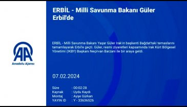 Bakan Güler, IKBY Başkanı Barzani ile görüştü