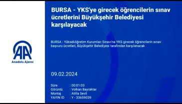 Bursa'da YKS başvuru ücretleri Büyükşehir'den