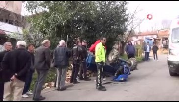 Sakarya'da patpat köpeğe çarpmamak için manevra yapınca yan yattı!