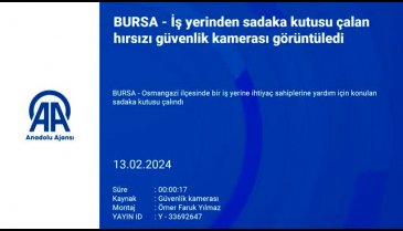 Bursa'da bir işyerinden sadaka kutusu çalındı!