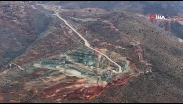 Maden sahası toprak kaymasından önce dron ile havadan görüntülenmiş