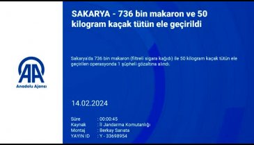Sakarya'da makaron ve kaçak tütün ele geçirildi