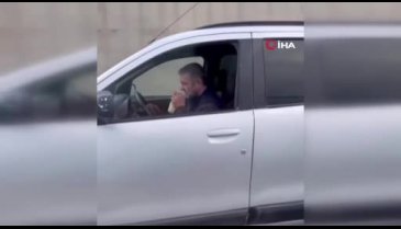 Direksiyon başında uçucu madde çekti