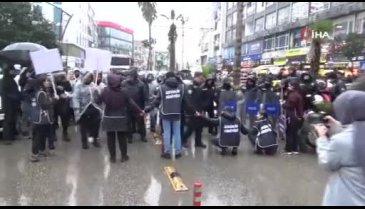 Şanlıurfa'da izinsiz gösteriye polis müdahalesi