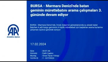 Marmara Denizi'nde batan geminin enkazına dalış yapılıyor