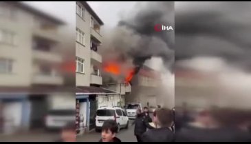 İstanbul'da binanın 2'inci katı alev alev yandı!