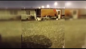Hatay'da dolu yağışı çevreyi beyaza bürüdü